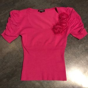 Fuchsia A.Byer Rosette Sweater size Medium